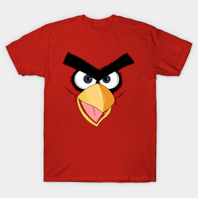 Face bird-red T-Shirt by Damian